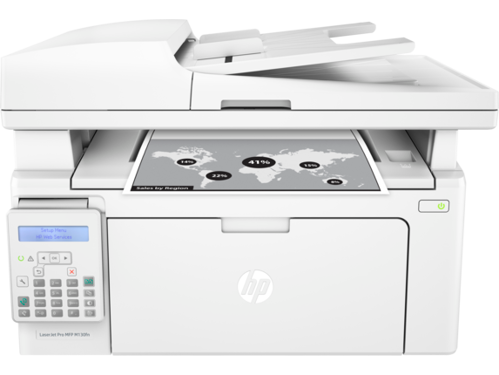 Public product photo - HP LaserJet Pro M130fn Copy/Print/Scan/Fax - Speed Balck & White 23ppm/ 150 Sheets paper tray/
Processor 600MHz / 24%-400% zoom range /Networked/ Memory 256MB /Resolution 1200x1200dpi-